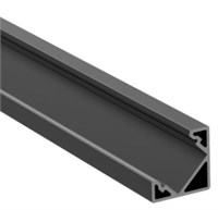 Profilo in alluminio angolare NERO 18x18 2mt cover opaca per strip 13mm