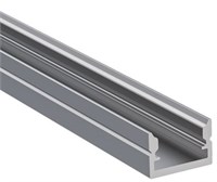 Profilo In Alluminio Mini Titanio Da Appoggio Basso 2Mt Cover Opaca Per Strip 8Mm