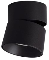 Applique cilindro NERO da soffitto in alluminio orientabile 30W 2700K