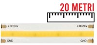 Strip led COB IP20 SOLDERLESS 4000K 10W/mt 24V 8mm 20 METRI