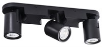 Applique 3 spot da soffitto 3xPAR16 ip20 NERO