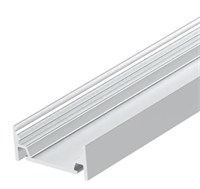 Profilo in alluminio da appoggio BASSO LARGO L.2mt con cover opaca per strip 14mm