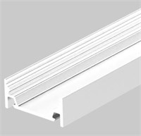 Profilo In Alluminio Bianco Da Appoggio Basso Largo L.2Mt Con Cover Opaca Per Strip 14Mm