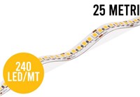 Strip led 240led/mt 2835 IP20 14,4W/mt 24V 3000K - 25MT
