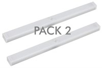 KIT 2 pezzi barre in alluminio a batteria 3000K 30cm con sensore
